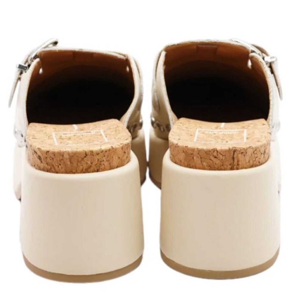 Dolce Vita Yevan Platform Studded Leather Clogs Mule Ivory Cream Latte NWOB - Picture 5 of 16